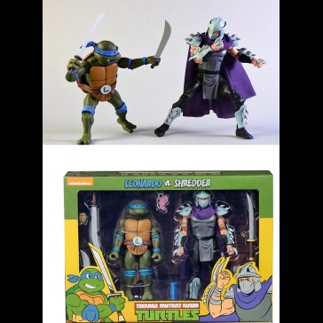 NECA - TMNT Ninja Turtle Cartoon Leonardo vs Shredder NECA - TMNT Ninja Turtle Cartoon Leonardo vs Shredder
