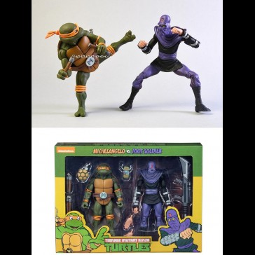 NECA - TMNT Ninja Turtle Cartoon Michelangelo vs Foot Soldier NECA - TMNT Ninja Turtle Cartoon Michelangelo vs Foot Soldier