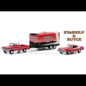 GREENLIGHT - Starsky & Hutch Diecast Model 1/64 1972 Ford F-100 & Gran Torino & Hauler GREENLIGHT - Starsky & Hutch Diecast Model 1/64 1972 Ford F-100 & Gran Torino & Hauler