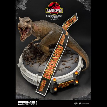 PRIME 1 - Jurassic Park T-Rex VS Velociraptors in the rotunda