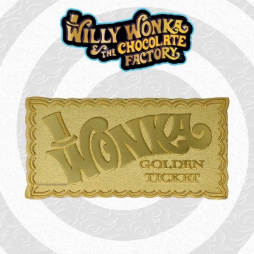 FANATTIK - Willy Wonka & the Chocolate Factory Replica Mini Golden Ticket (gold plated)