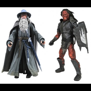 DIAMOND SELECT - LOTR Serie 4 Gandalf & Uruk-Hai Set di 2 A.Figure