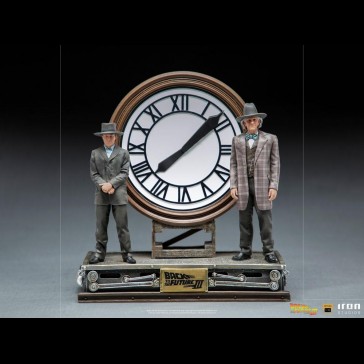 IRON STUDIOS - Back to the Future III Deluxe Art Scale Statue 1/10 Marty and Doc at the Clock 30 cm