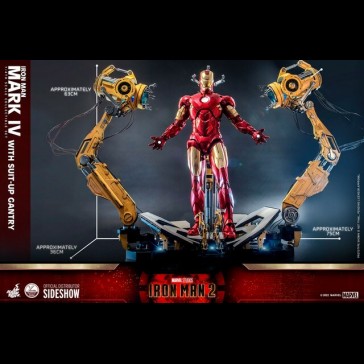 HOT TOYS - Marvel: Iron Man 2 - Iron Man Mark IV with Suit-Up Gantry 1:4 Scale Figure Set