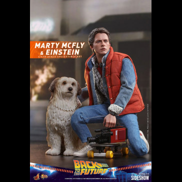 HOT TOYS EXCLUSIVE - Back To The Future Movie Masterpiece Action Figures 1/6 Marty McFly & Einstein 28 cm