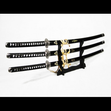 MEDIOEVO - Kill Bill Set di 3 Katane Sposa - Budd - Bill + supporto da 3 OMAGGIO