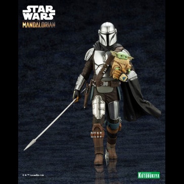 KOTOBUKIYA - Star Wars The Mandalorian ARTFX Statue 1/10 Mandalorian & Grogu with Beskar Staff 18 cm