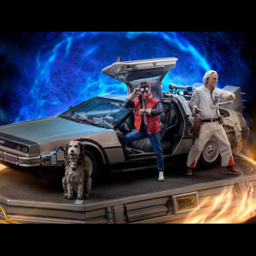 IRON STUDIOS DELUXE - Bttf1 Delorean Dlx 1/10 Full Set