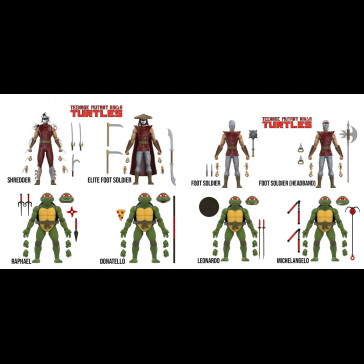 LOYAL SUBJECTS - TMNT BST AXN Action Figure 4-Pack Mirage Comics Foot Soldiers + Shredder & Turtles Exclusive 13 cm LOYAL SUBJECTS - TMNT BST AXN Action Figure 4-Pack Mirage Comics Foot Soldiers + Shredder & Turtles Exclusive 13 cm