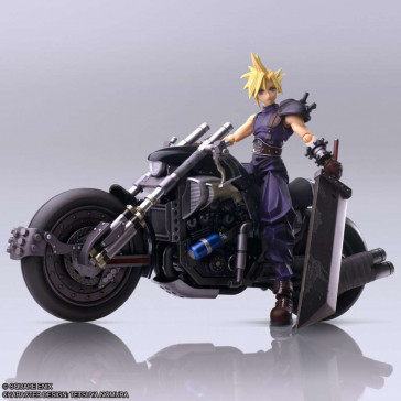 SQUARE ENYX - Final Fantasy VII Bring Arts Action Figure and vehicle Cloud Strife & Hardy-Daytona 15 cm