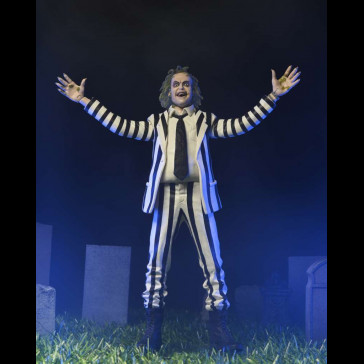 NECA - Beetlejuice 1988 Black And White Striped Suit A.Figure
