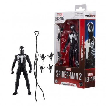 HASBRO - Spider-Man 2 Marvel Legends Gamerverse Action Figure Peter Parker (Black Suit) 15 cm