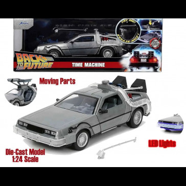 JADA - Back To The Future Part 1 1982 Delorean Lights 1/24 Die-cast Model