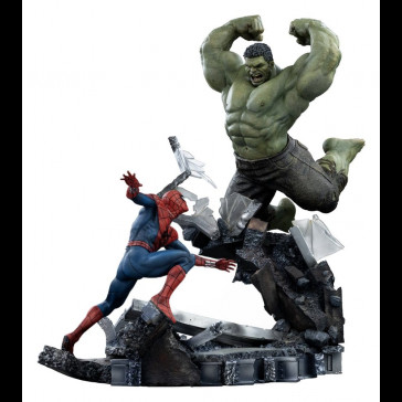 IRON STUDIOS - Marvel Comics Art Scale Statue 1/10 Spider-Man vs Hulk 38 cm