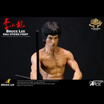 STAR ACE TOYS - Enter the Dragon Movie Statue 1/6 Bruce Lee Kali Sticks Fight Normal Basement Version 30 cm