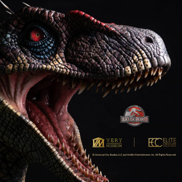 ELITE - Jurassic Park 3 Male Alpha Velociraptor Blood Knight Bust
