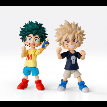 BANDAI - My Hero Academia S.H.Figuarts Action Figure Izuku Midoriya & Katsuki Bakugo -Childhood Set- 9 cm